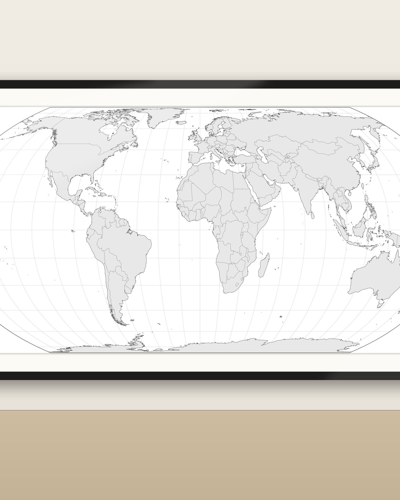 Equal Earth leere Weltkarte Vorlage