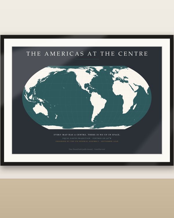 Amerika-zentrierte Weltkarte, Equal Earth Poster, neue UN-Weltkarte 2026