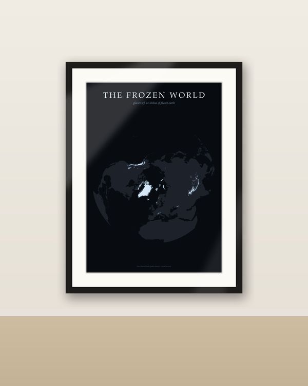 Der gefrorene Norden Karte Poster, arktisches Eis von oben über dem Pol